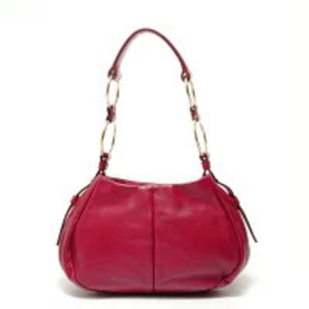 Saint Laurent Yves Leather YSL Charm Saharienne Shoulder Bag Red